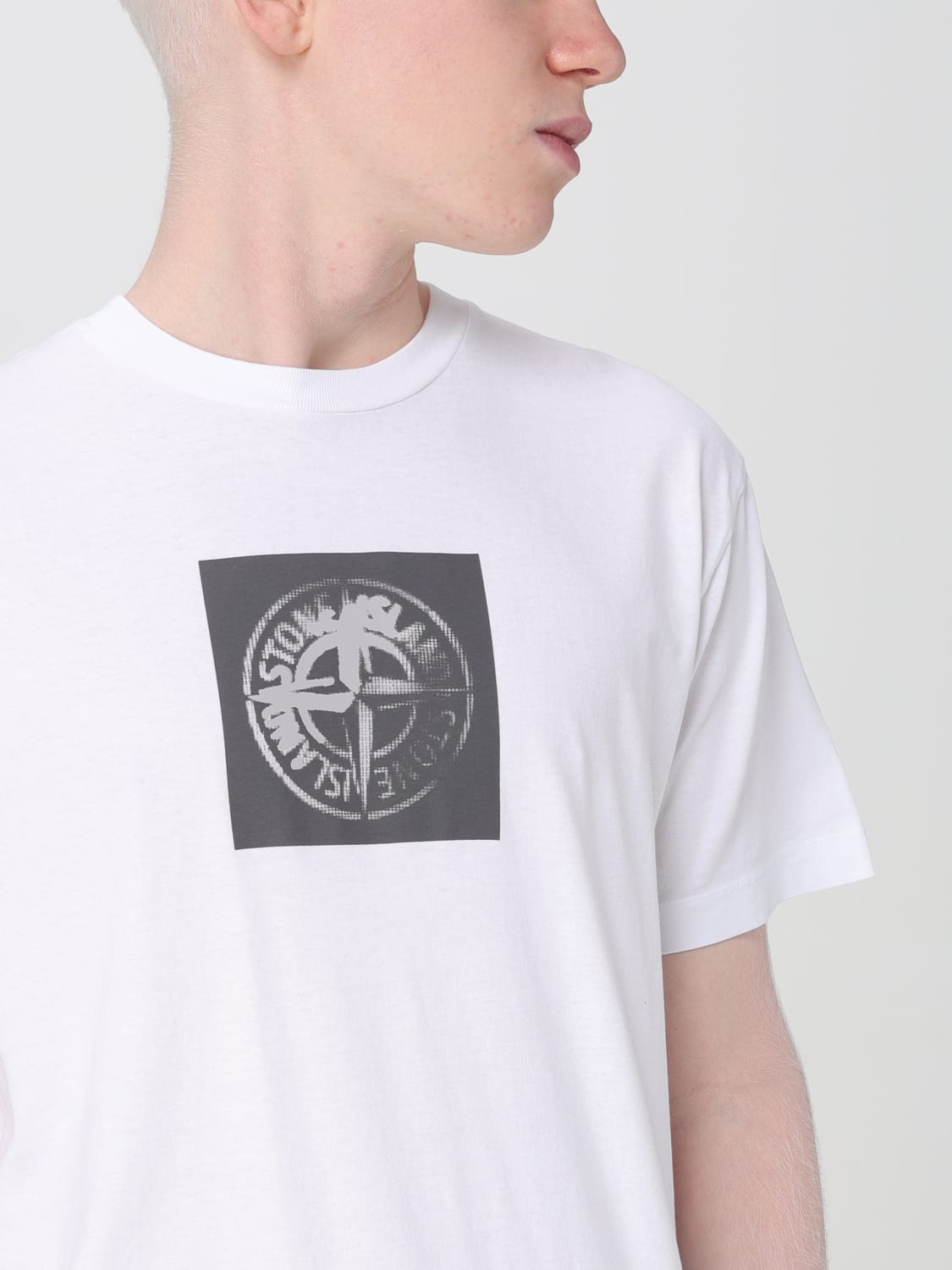 STONE ISLAND CAMISETA: Camiseta hombre Stone Island, Blanco - Img 5