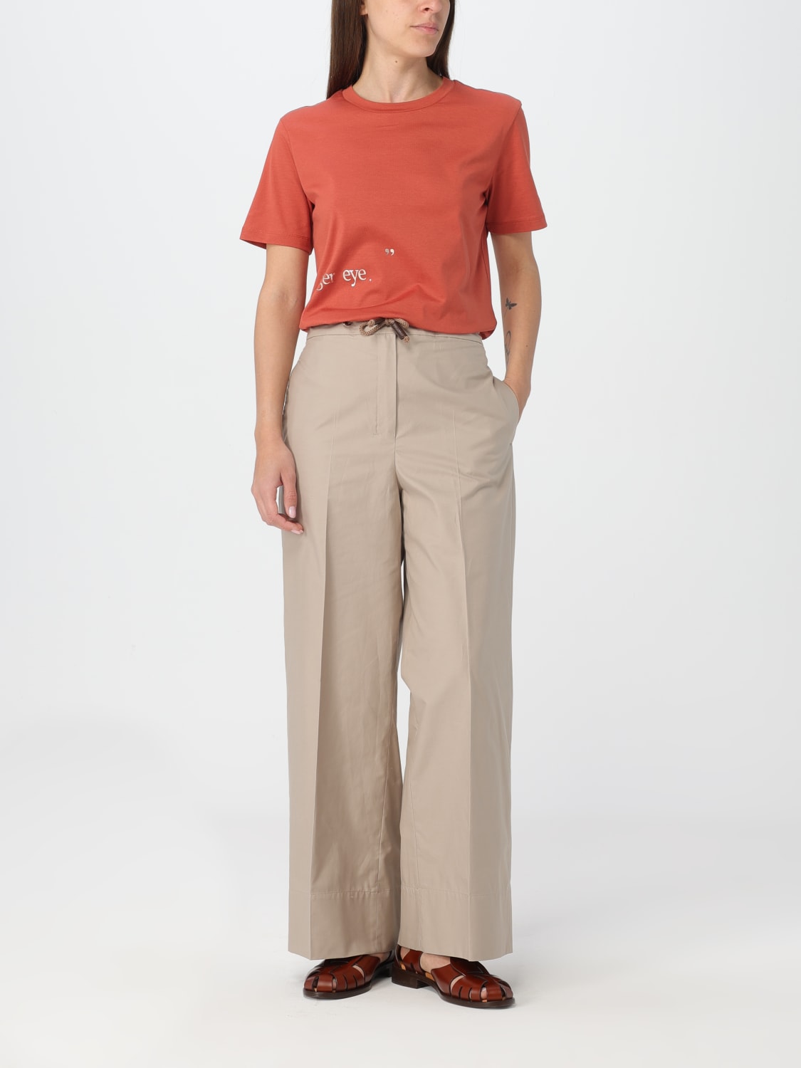 パンツ 'S Max Mara Woman Pants Beige 2519131101600 001 Women's S Max Mara Ottavo cotton-blend pants 2419131011600