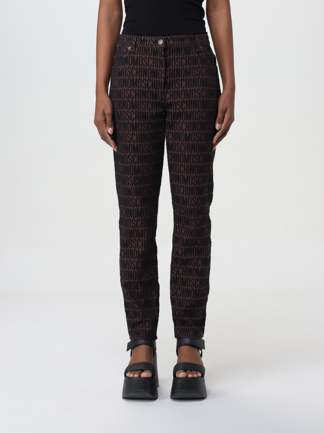 MOSCHINO COUTURE PANTS: Pants woman Moschino Couture, Brown - Img 1