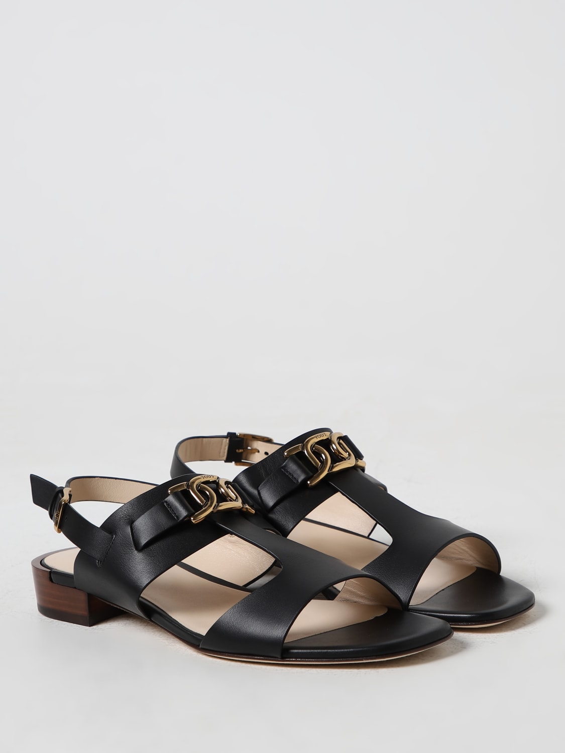 TOD'S FLAT SANDALS: Tod's Nappa leather sandals, Black - Img 2