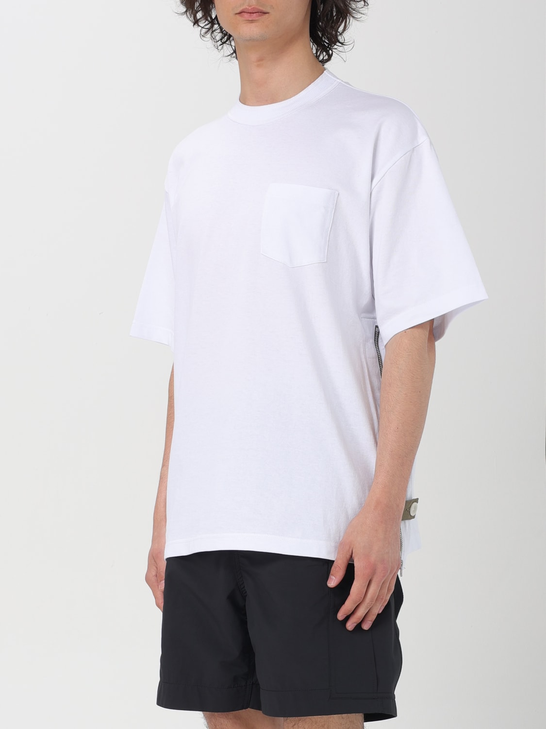 sacai シフォン Tシャツ ホワイト ウィメンズ 24SS新品2 sacai レディース 切り替え シアー Tシャツ ホワイト