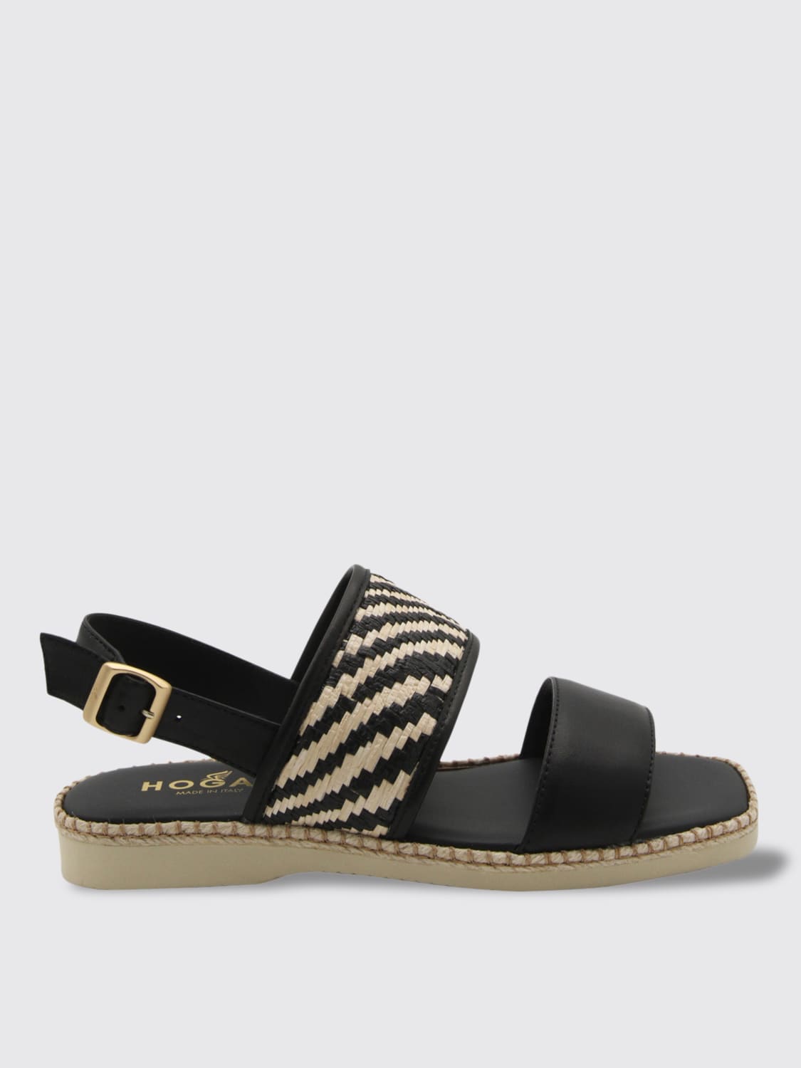 HOGAN FLAT SANDALS: Heeled sandals woman Hogan, Black - Img 1