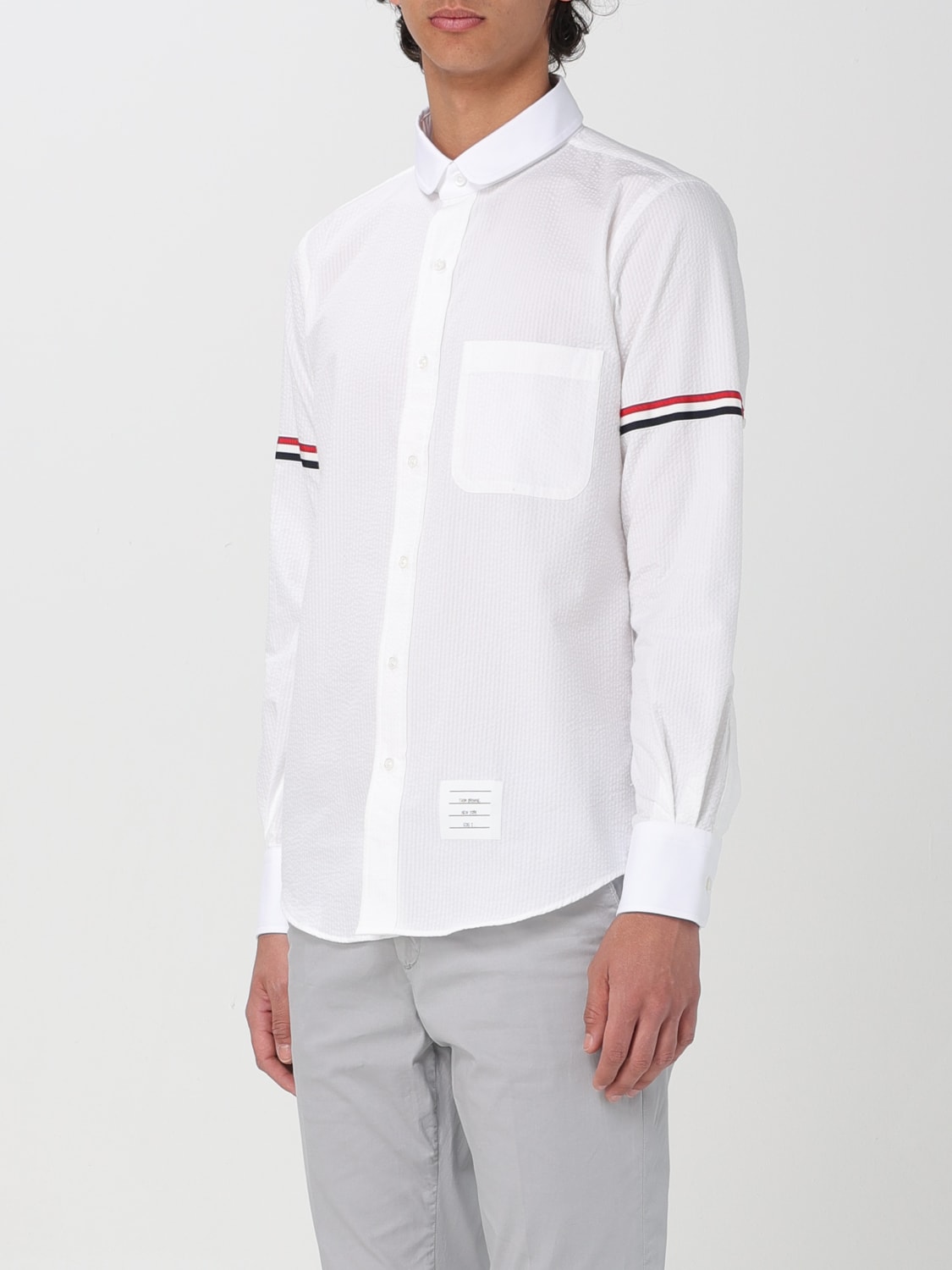 LIGHT BLUE COTTON OXFORD SHIRT for Men - Thom Browne | Biffi