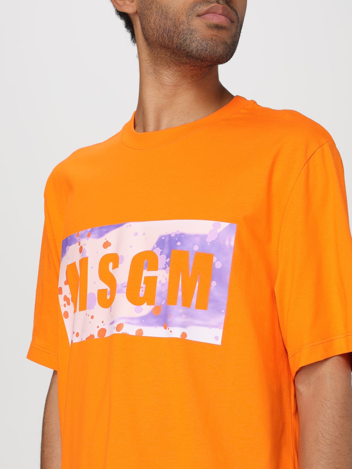 MSGM T-SHIRT: T-shirt men MSGM, Orange - Img 3