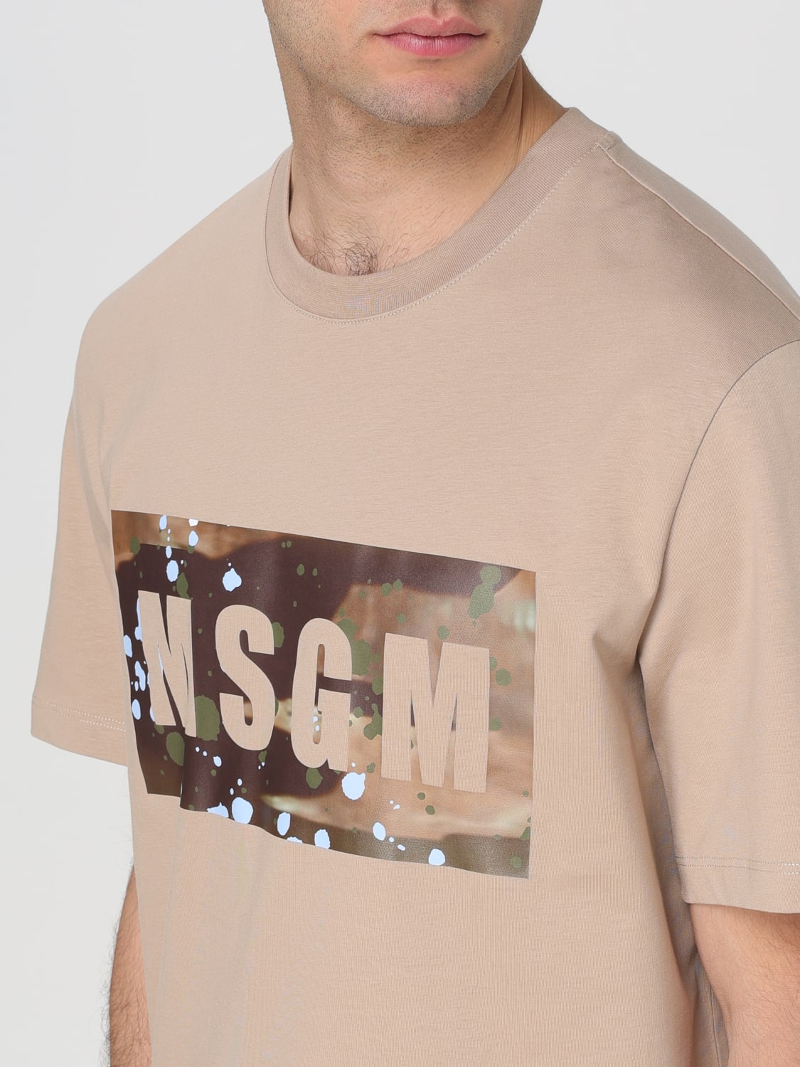 MSGM T-SHIRT: T-shirt men MSGM, Beige - Img 4