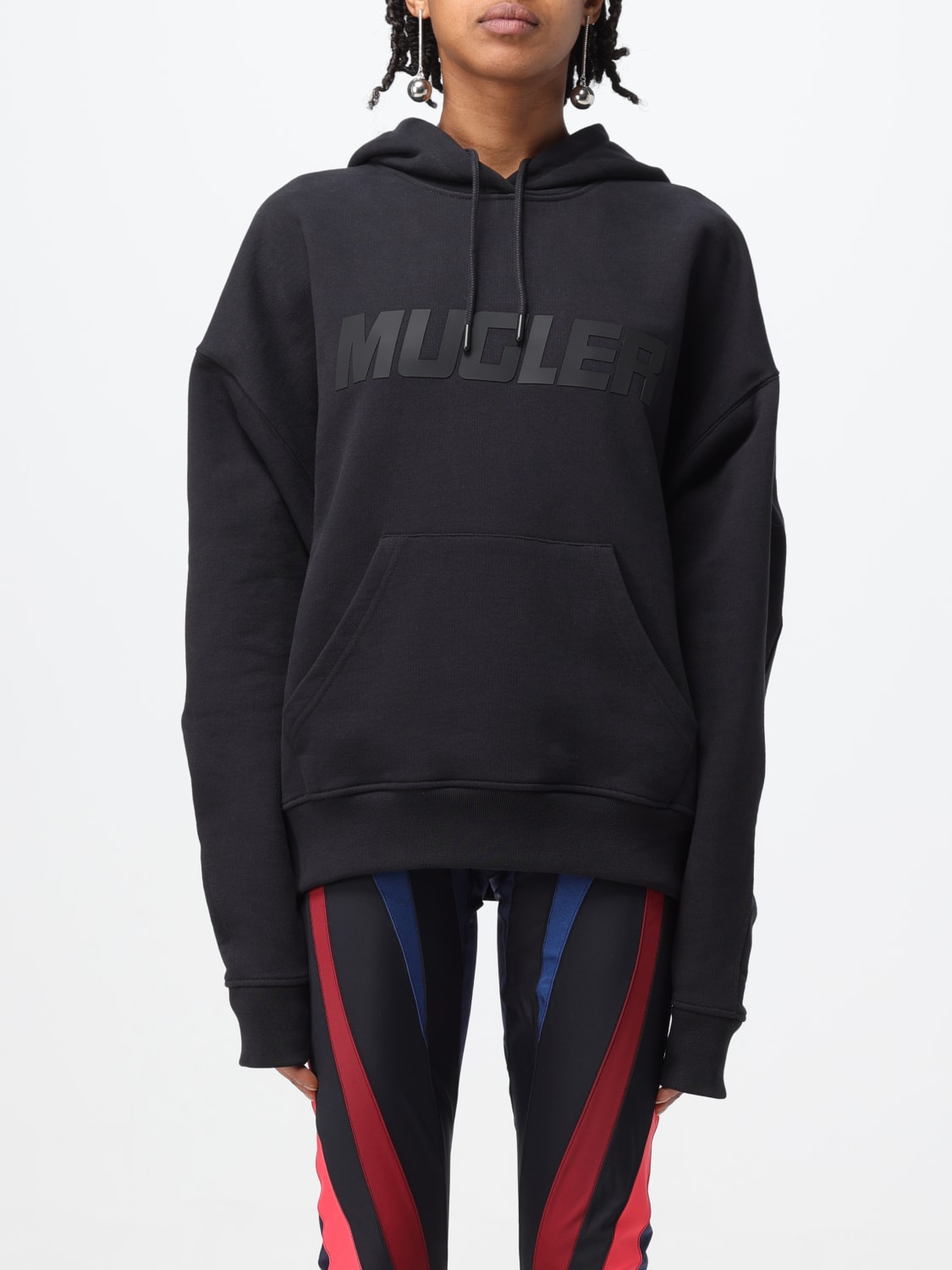 MUGLER: Sweatshirt woman - Black | Mugler sweatshirt 24P3SW0071D604 online  at GIGLIO.COM
