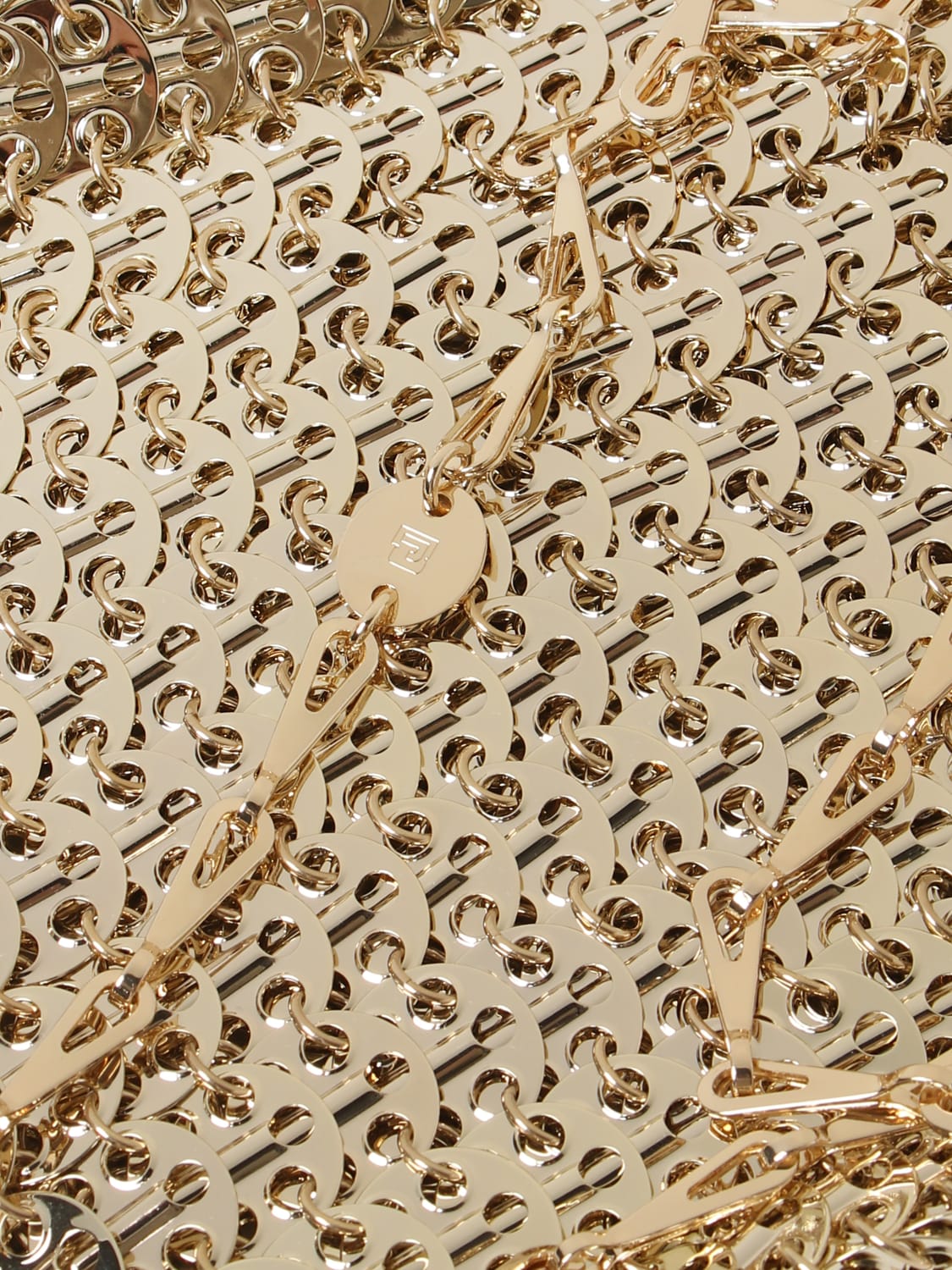 RABANNE BORSA MINI: Borsa 1969 Rabanne in maglia metallica, Oro - Img 3