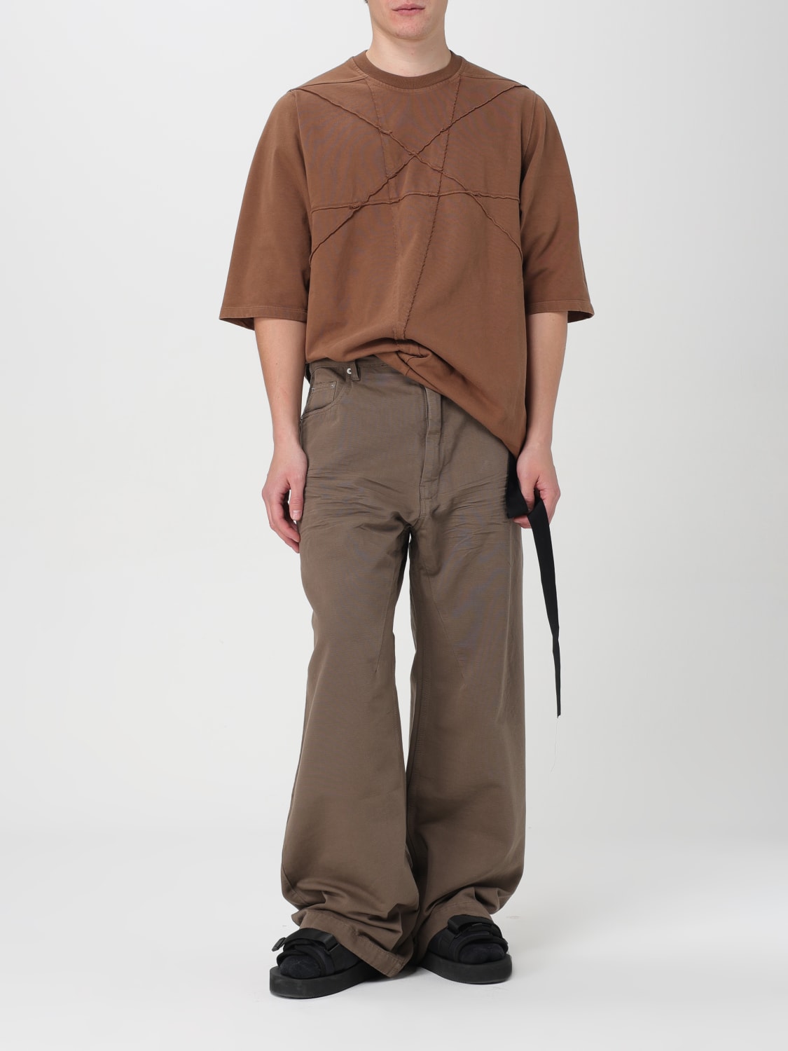 RICK OWENS DRKSHDW T恤: T恤 男士 Drkshdw, 棕色 - Img 2