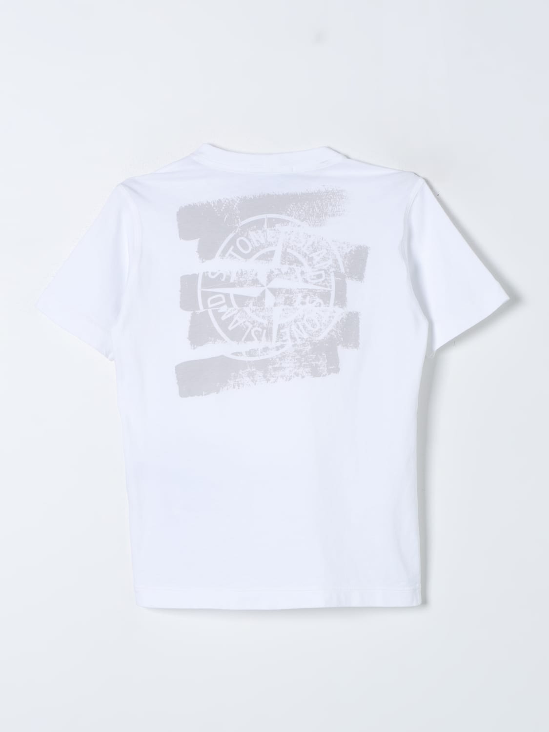 STONE ISLAND JUNIOR T-SHIRT: T-shirt Stone Island Junior in cotone con logo , Bianco - Img 2