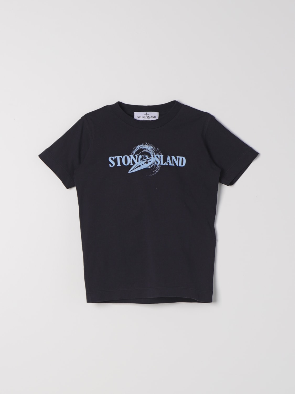 Stone Island Junior Outlet T shirt kids Blue Stone Island Junior t shirt 21073 online at GIGLIO.COM