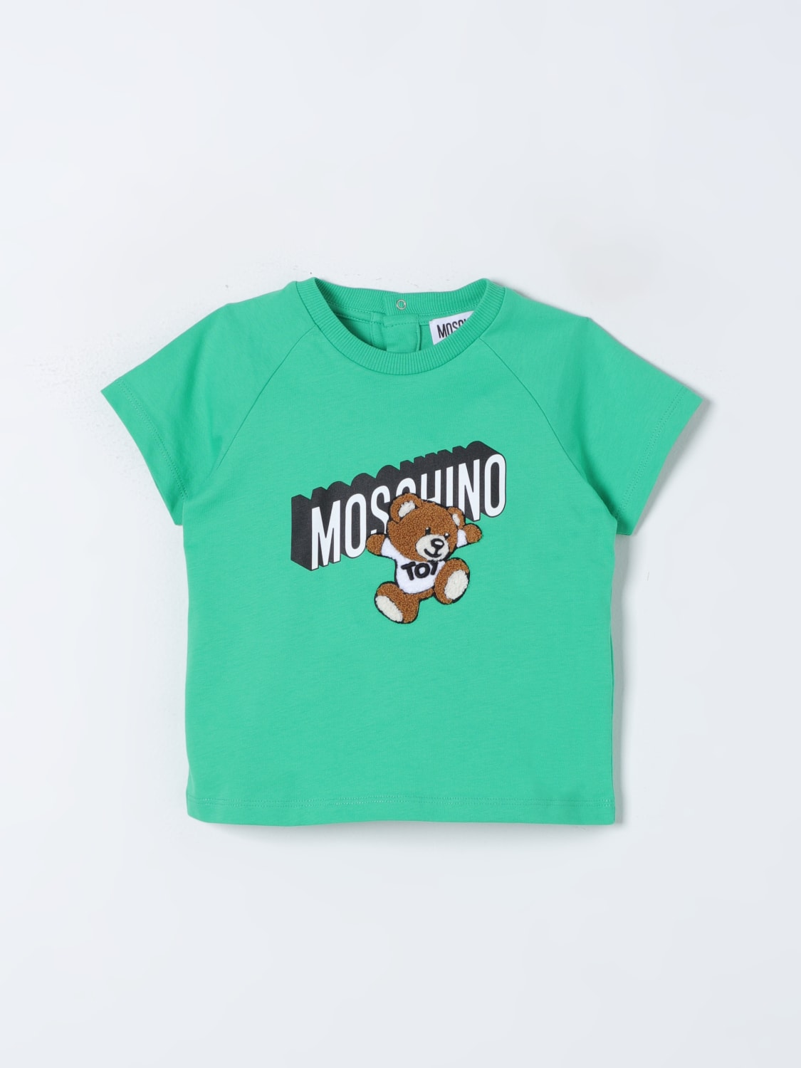 MOSCHINO 티셔츠: 티셔츠 남아 Moschino Baby, 그린 - Img 1