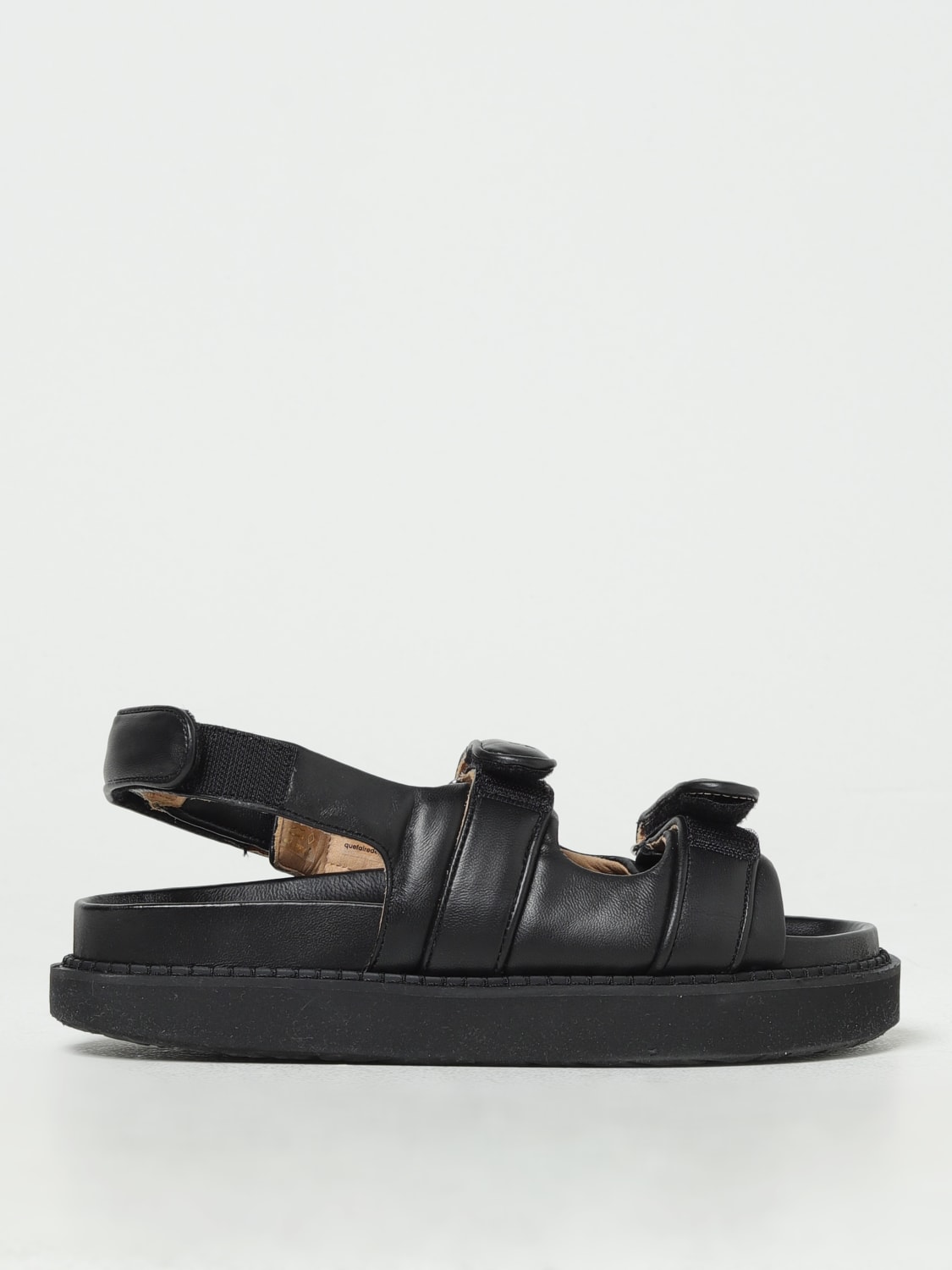 MARANT open-toe flat leather sandals - Black