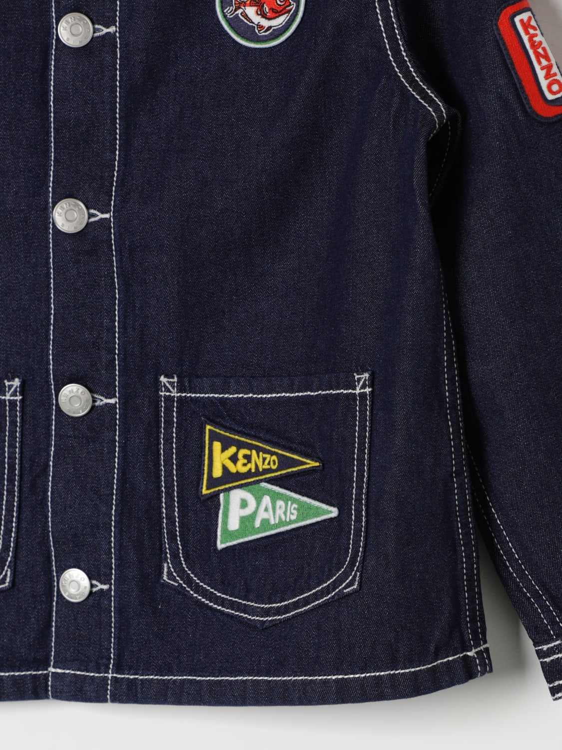 KENZO KIDS 재킷: 블레이저 남아 Kenzo Kids, 블루 - Img 3