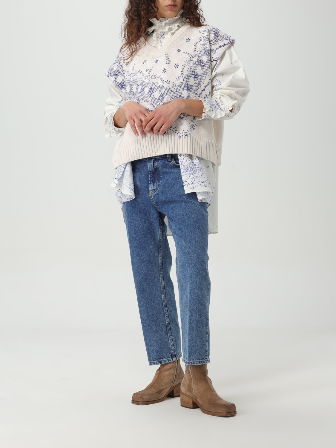 デニム・ジーパン PHILOSOPHY DI LORENZO SERAFINI Woman Jeans Blue 03040730 Philosophy Di Lorenzo Serafini Outlet: Pants woman - Blue