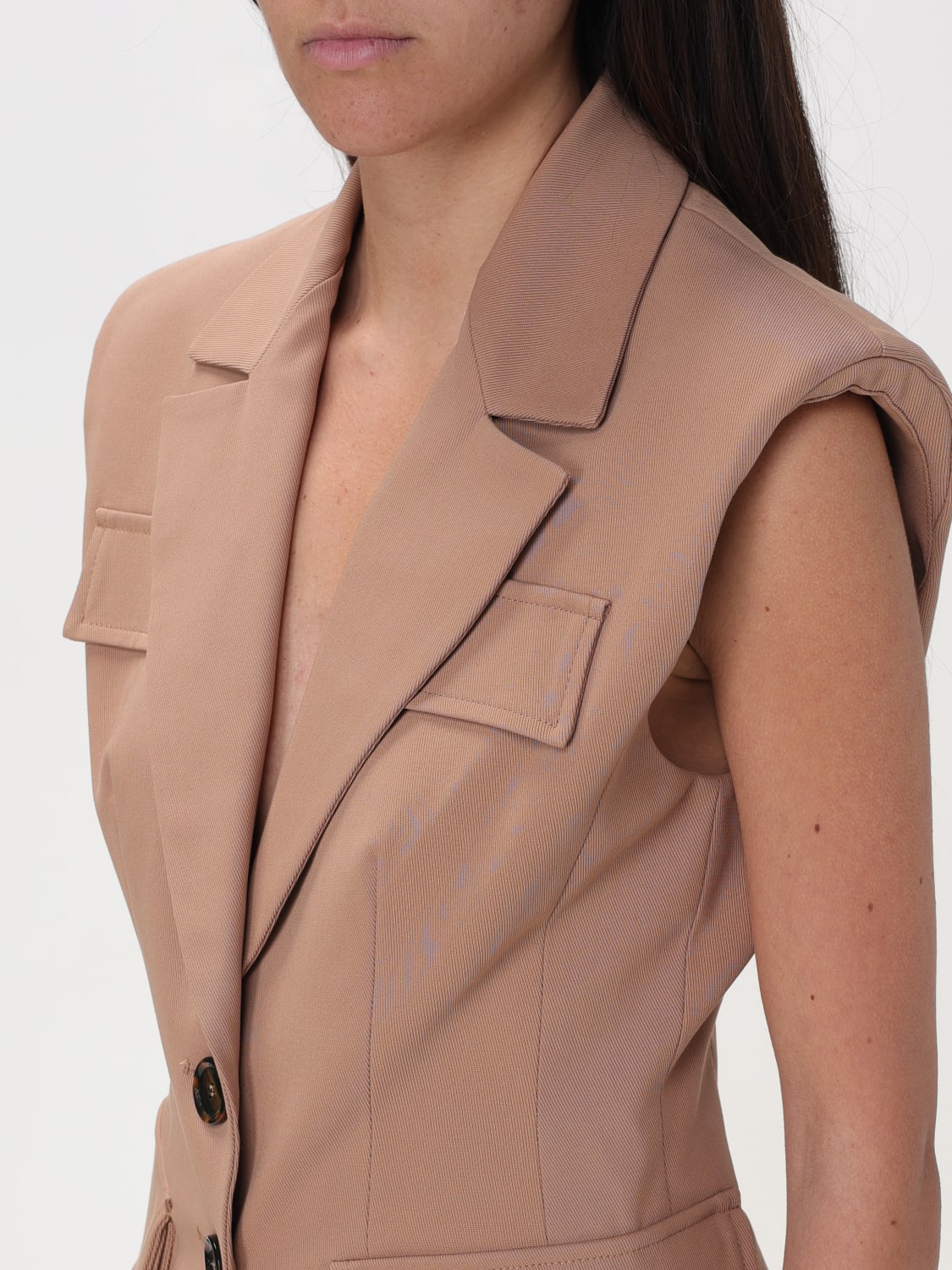 アウターその他 PINKO Woman Waistcoat Pink 104741A2FR QM1 PINKO: Waistcoat woman - Kaki | Pinko waistcoat 103287A1P9