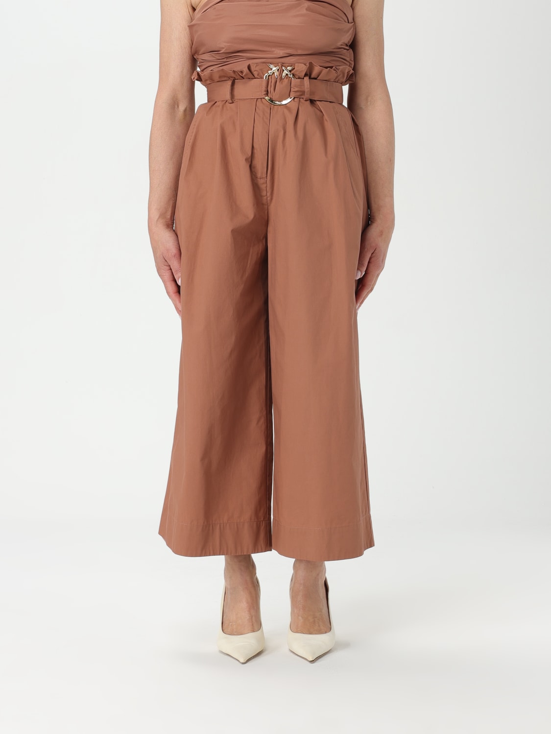 PINKO PANTS: Pants woman Pinko, Brown - Img 1