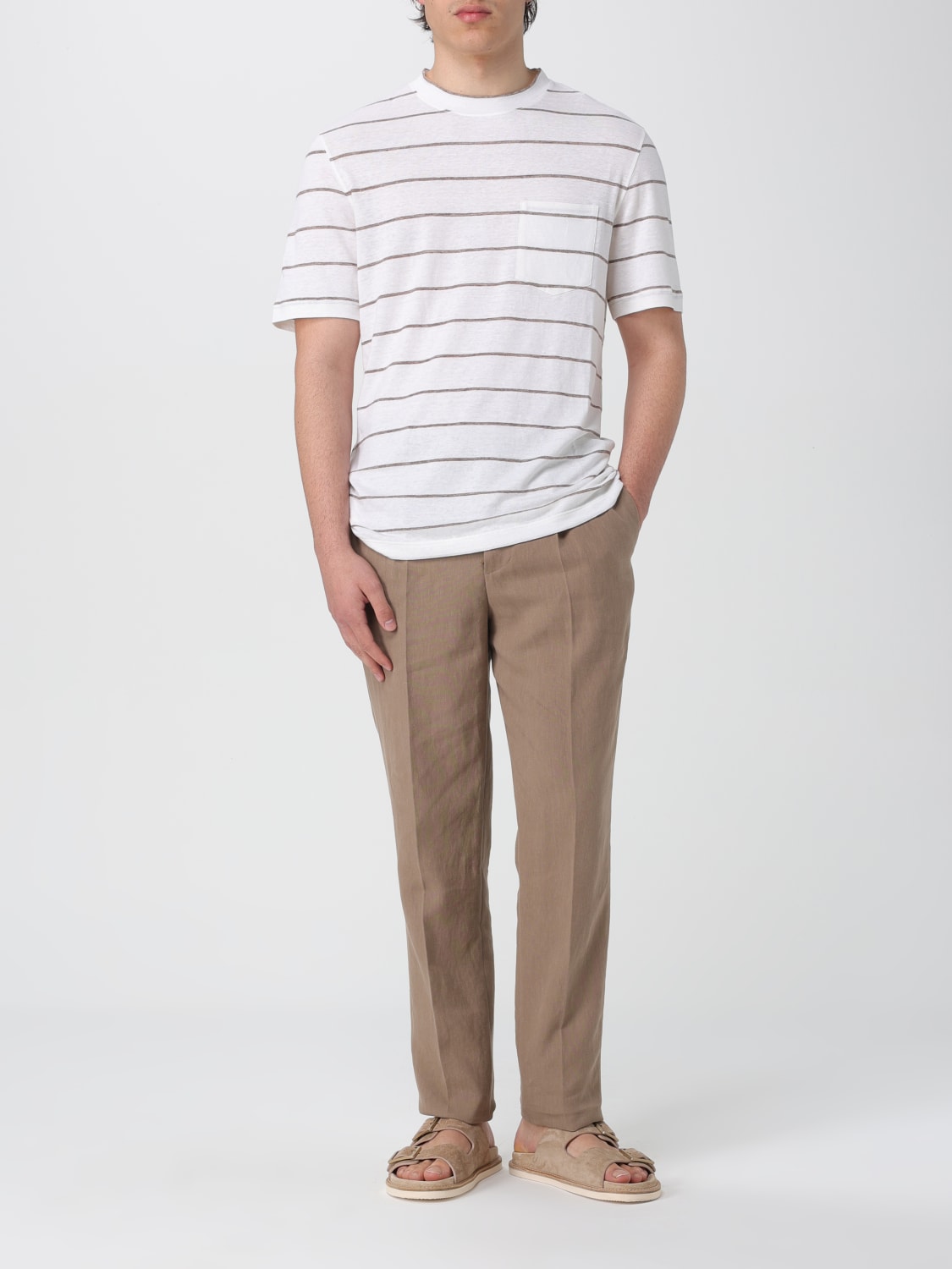 BRUNELLO CUCINELLI Tシャツ: Tシャツ メンズ Brunello Cucinelli, ブラウン - Img 2