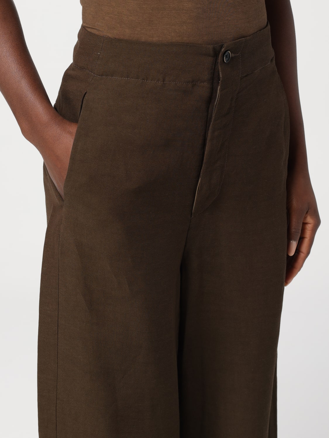 パンツ UMA WANG Woman Pants Brown UW3016 UW50 UMA WANG - Women Poetic Pants – Atelier New York