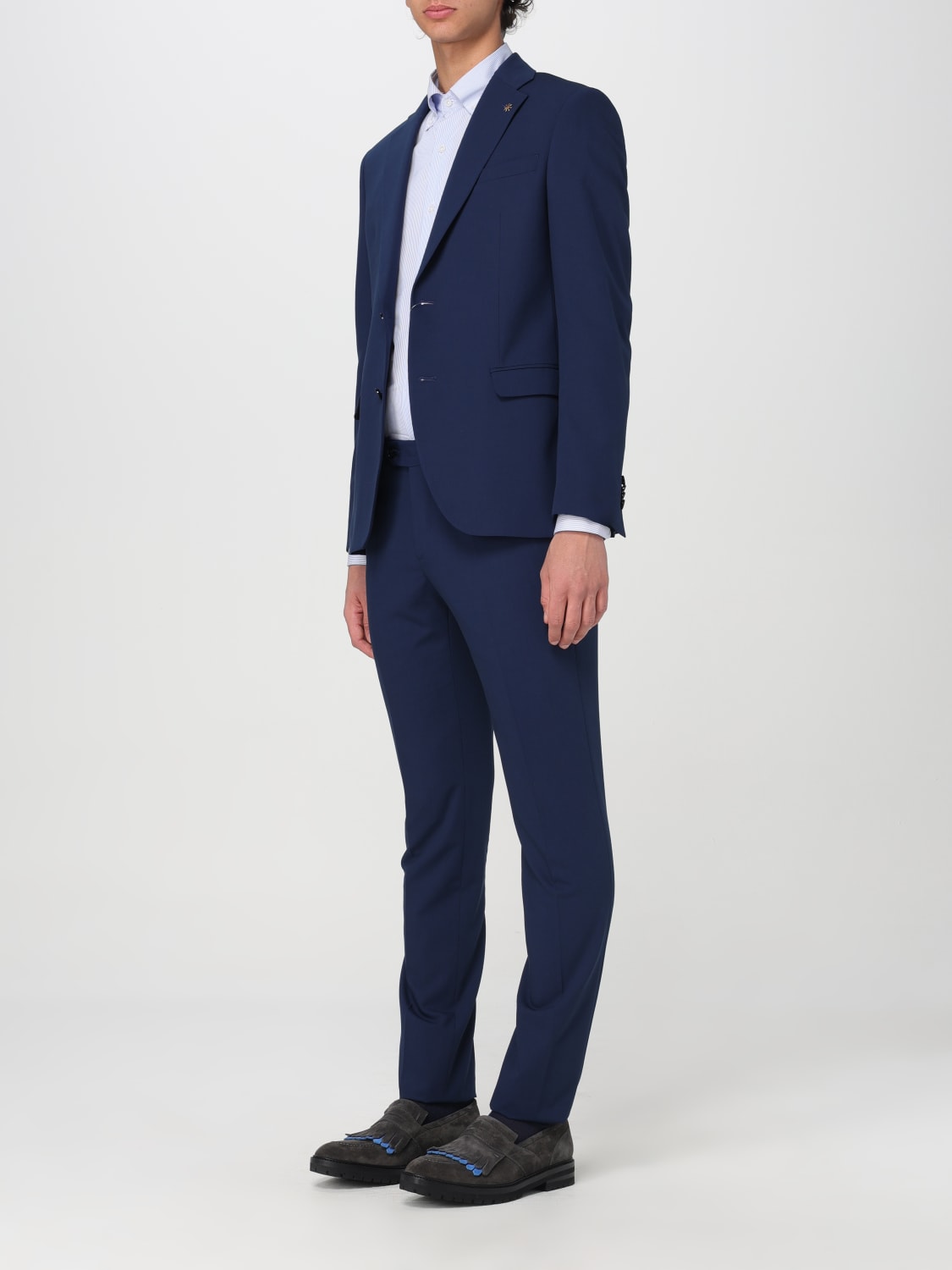 MANUEL RITZ 西服套装: 西服套装 男士 Manuel Ritz, 蓝色 1 - Img 4