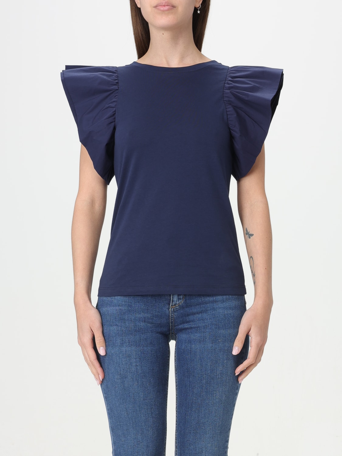 LIU JO T-SHIRT: T-shirt woman Liu Jo, Gnawed Blue - Img 1