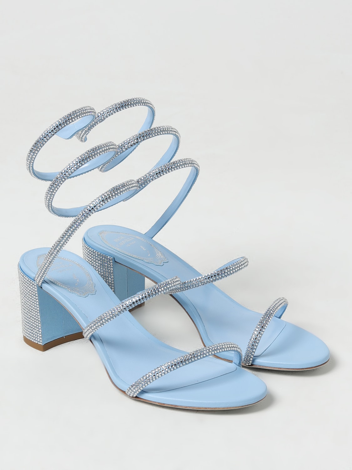 RENE CAOVILLA HEELED SANDALS: High heel shoes woman Rene Caovilla, Gnawed Blue - Img 2