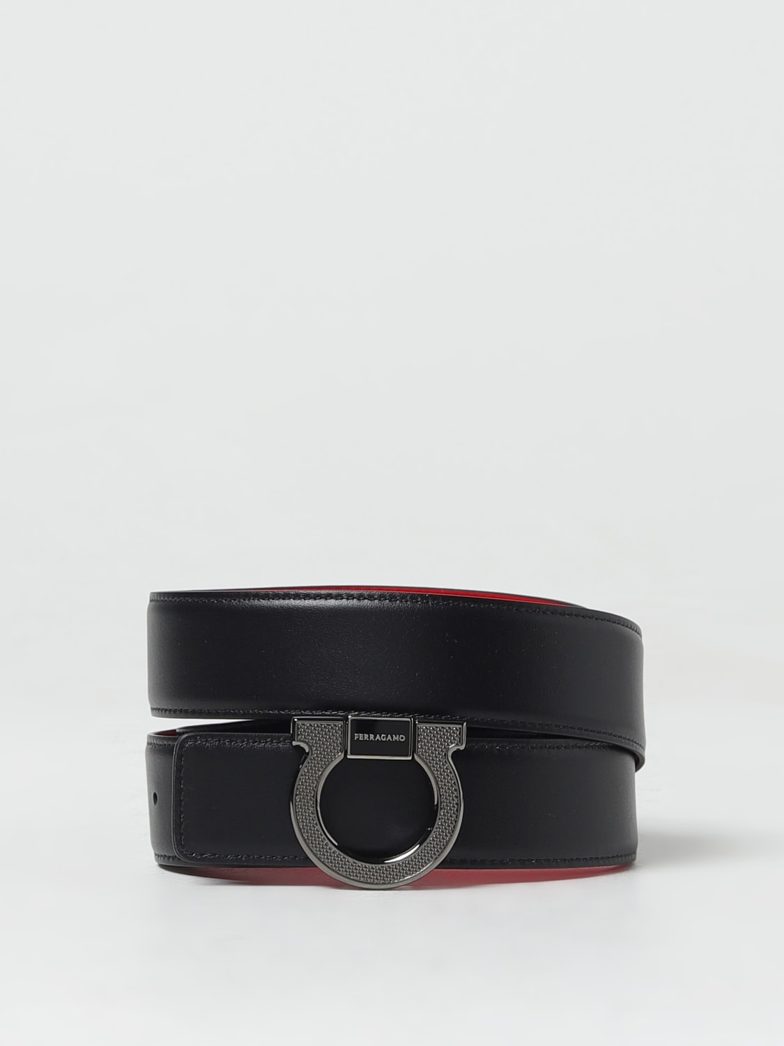 FERRAGAMO BELT: Belt men Ferragamo, Black - Img 2