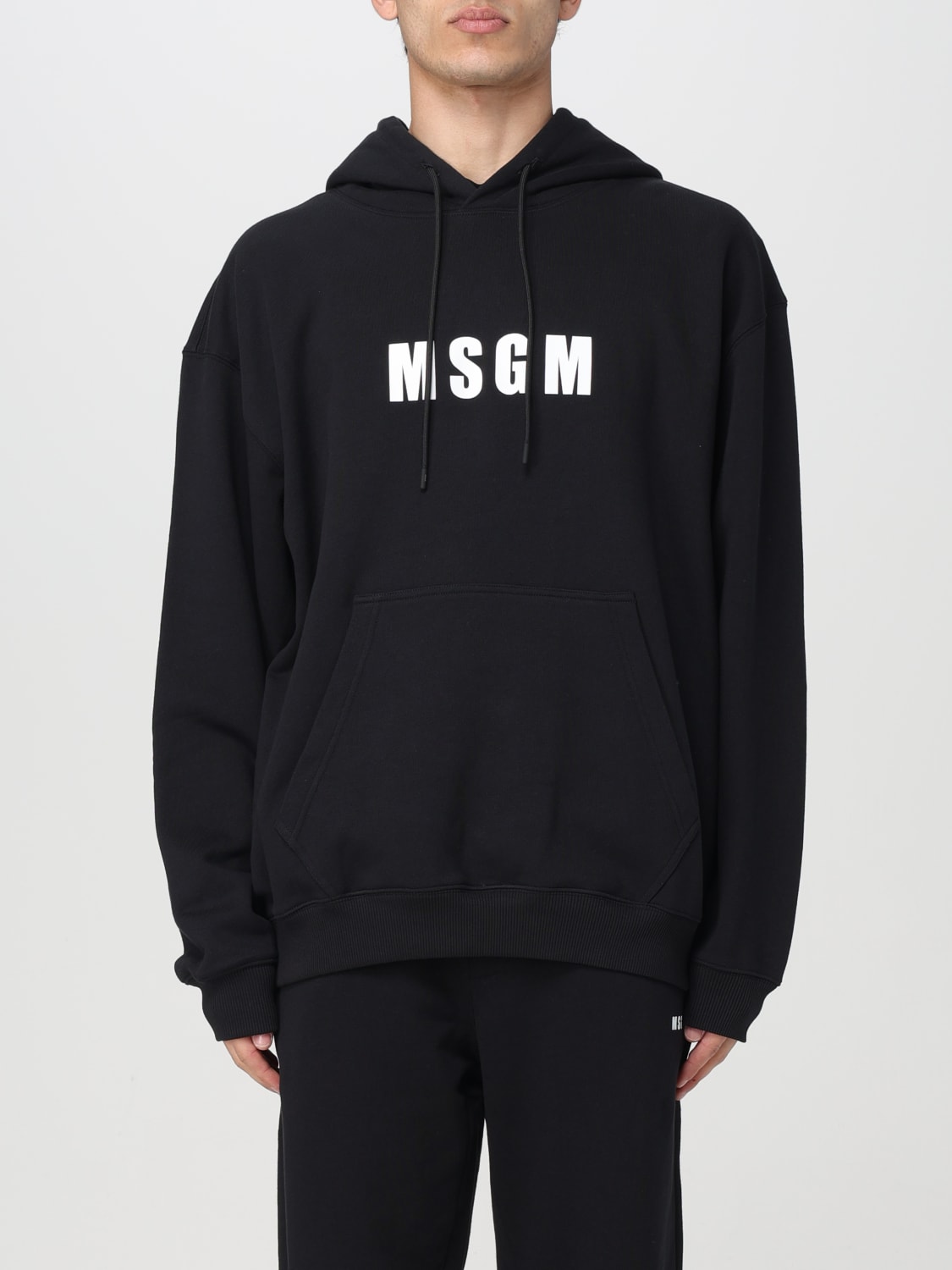 MSGM store Black & White Oversized Sweatshirt