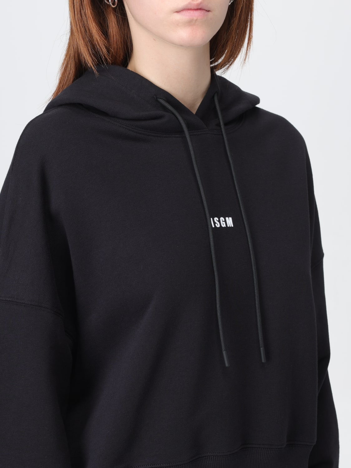 MSGM FELPA: Felpa di cotone MSGM, Nero - Img 3