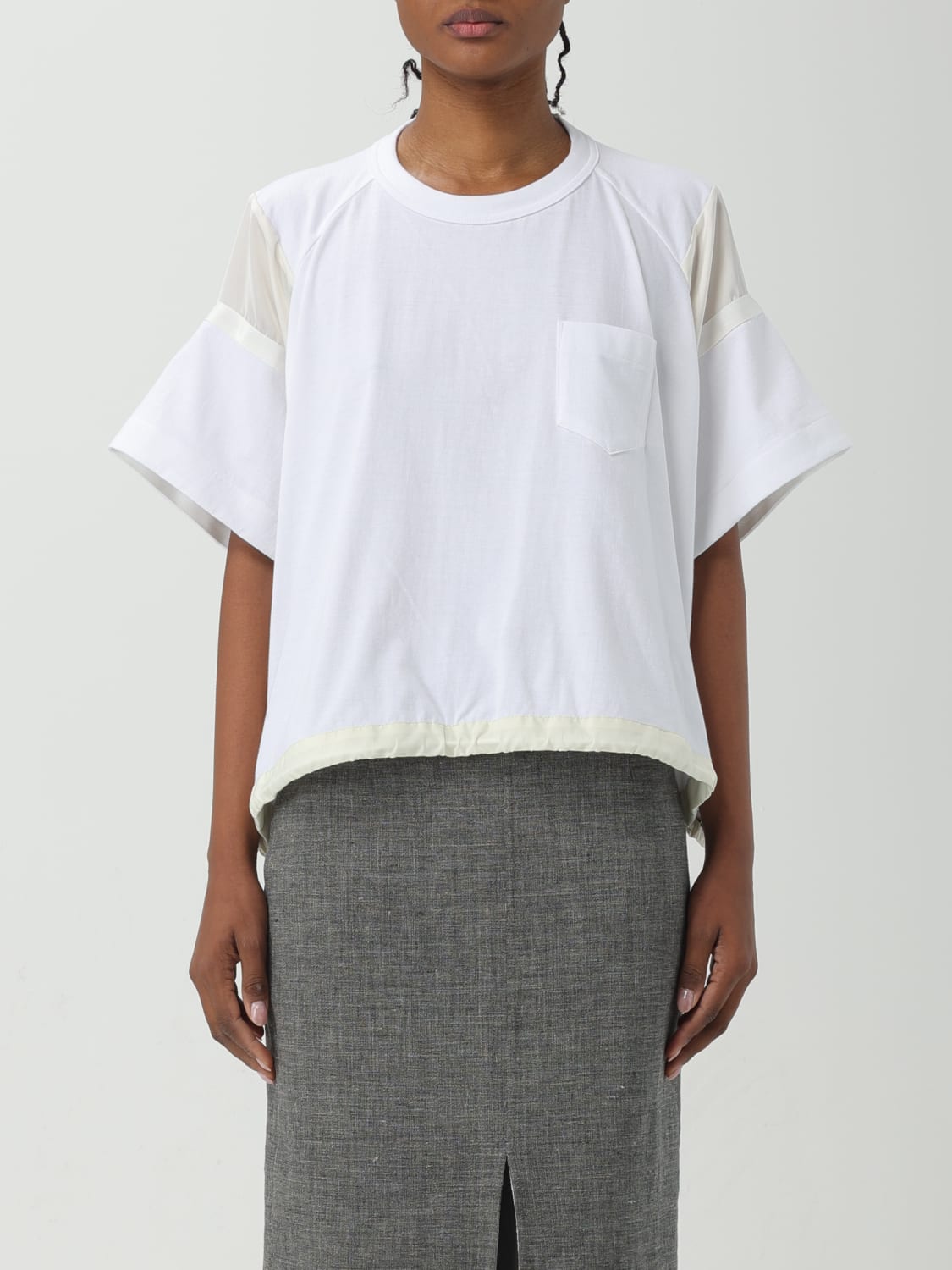 SACAI：Tシャツ レディース - ホワイト | GIGLIO.COMオンラインのSacai 