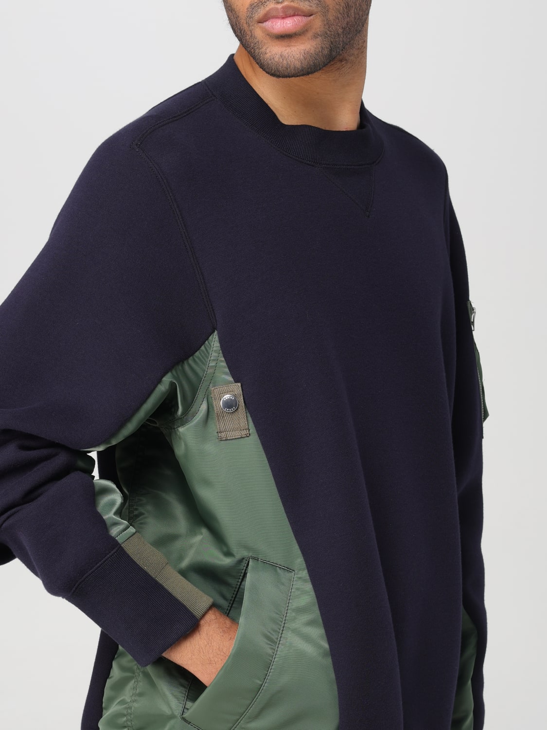 SACAI: Sweater men - Blue | Sacai sweatshirt SCM058 online SACAI: Sweater men - Blue | Sacai sweatshirt SCM058 online