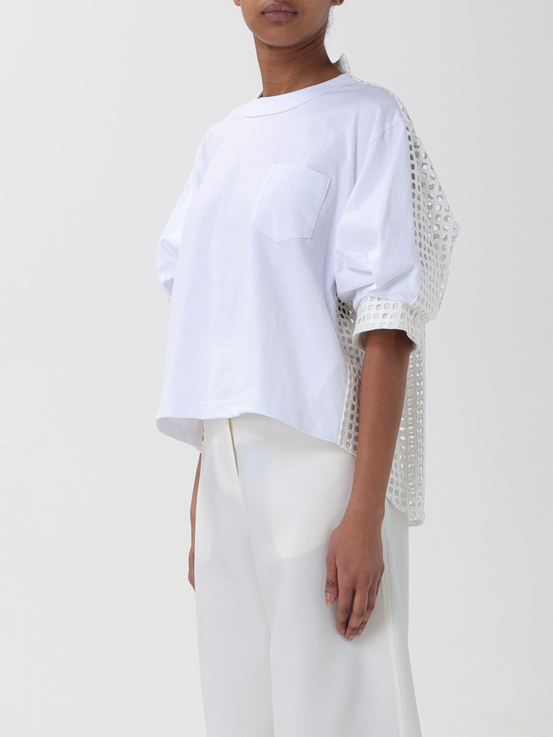 SACAI：Tシャツ レディース - ホワイト | GIGLIO.COMオンラインのSacai 