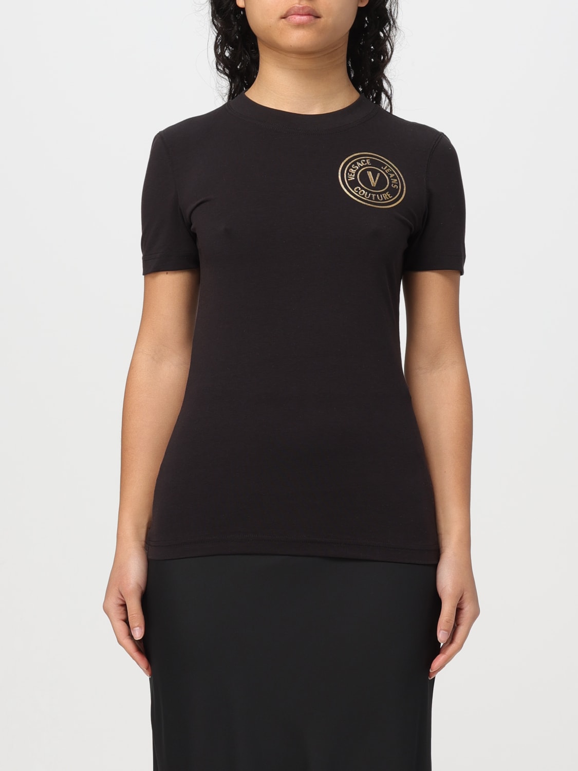 VERSACE JEANS COUTURE T-SHIRT: T-shirt woman Versace Jeans Couture, Black - Img 1