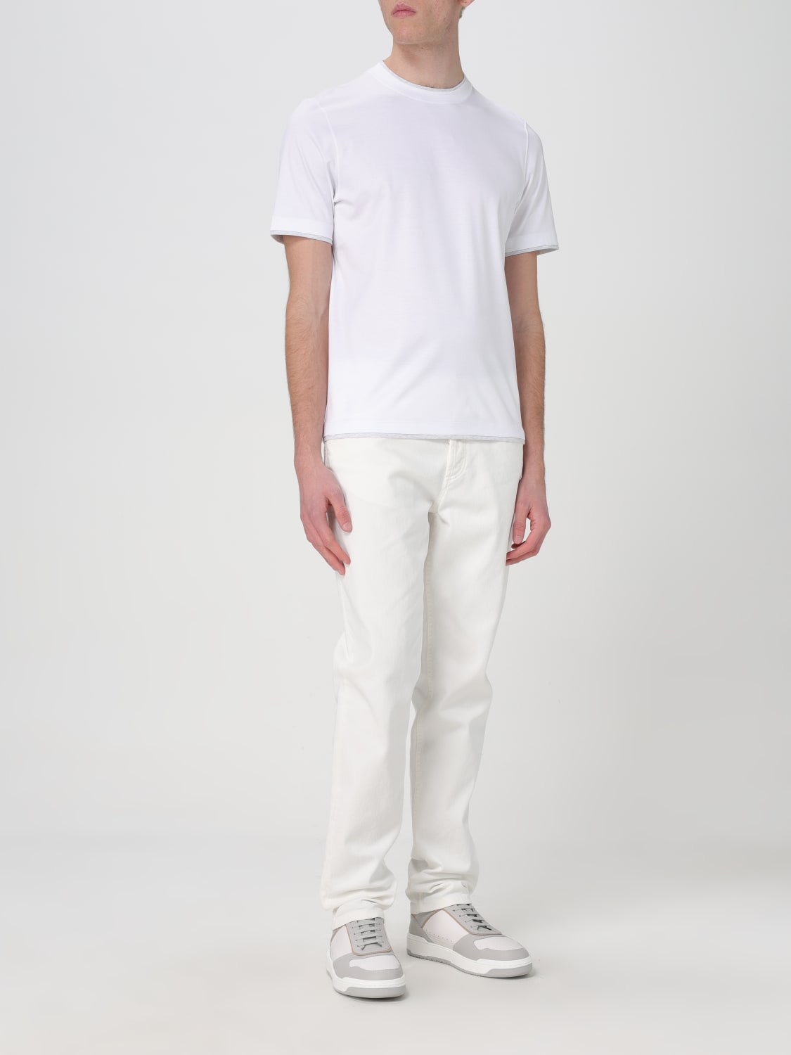 Brunello Cucinelli Outlet: T-shirt men - White | Brunello Cucinelli t ...