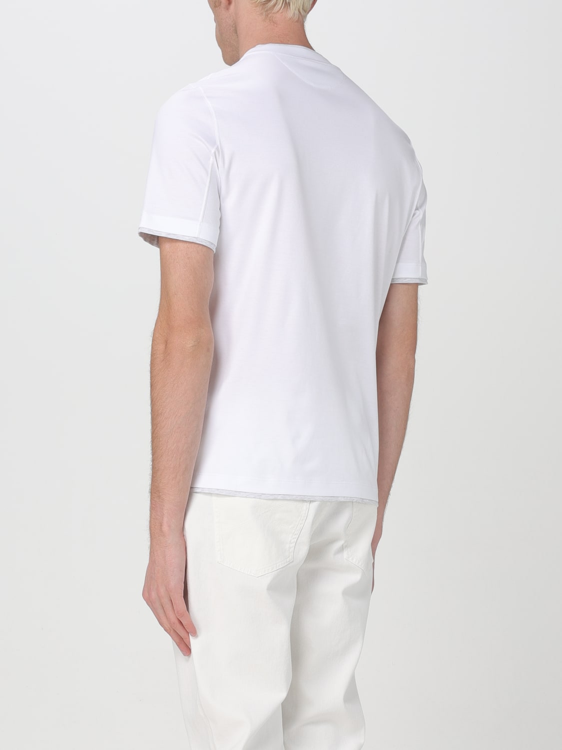 Brunello Cucinelli Outlet: T-shirt men - White | Brunello Cucinelli t ...