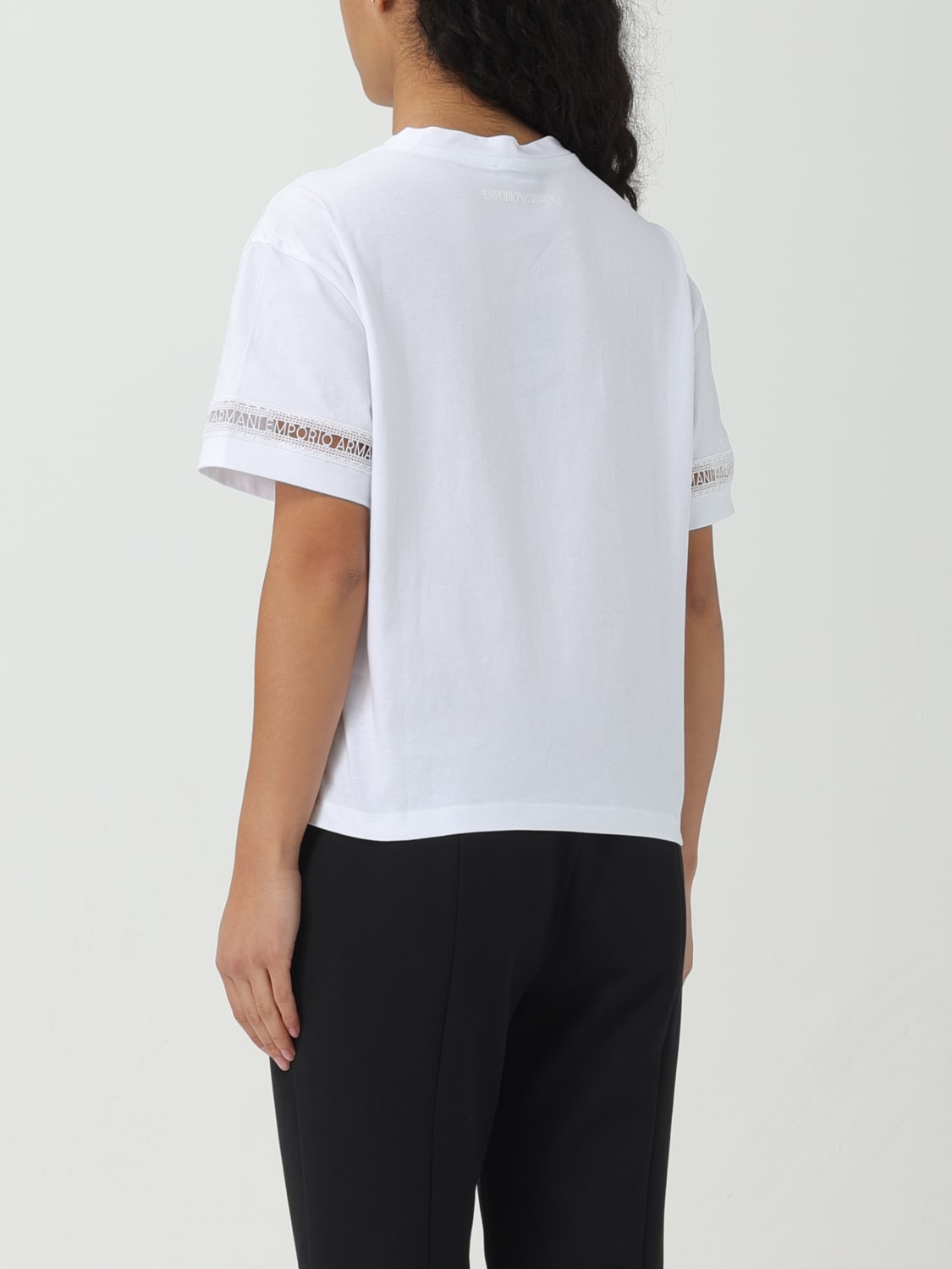 Tシャツ・カットソー EMPORIO ARMANI Woman T-Shirt White EW001523AF12573 U0002 Women's T-shirt Armani Exchange - T-Shirts & Tank Tops