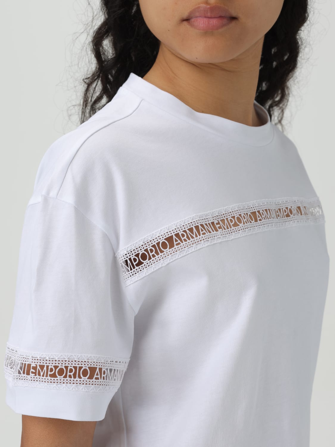 Emporio Armani Outlet: T-shirt woman - White | Emporio