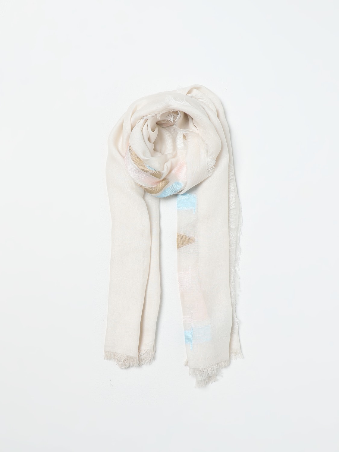 スカーフ EMPORIO ARMANI Woman Scarf Ivory 6352414R322 00010 Emporio Armani Outlet: Scarf woman - Ivory | Emporio Armani
