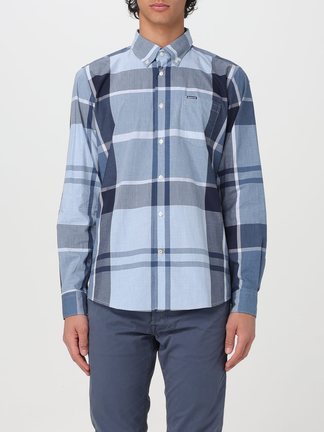 BARBOUR Camisa hombre Azul Claro Camisa Barbour MSH5071 en linea en GIGLIO.COM