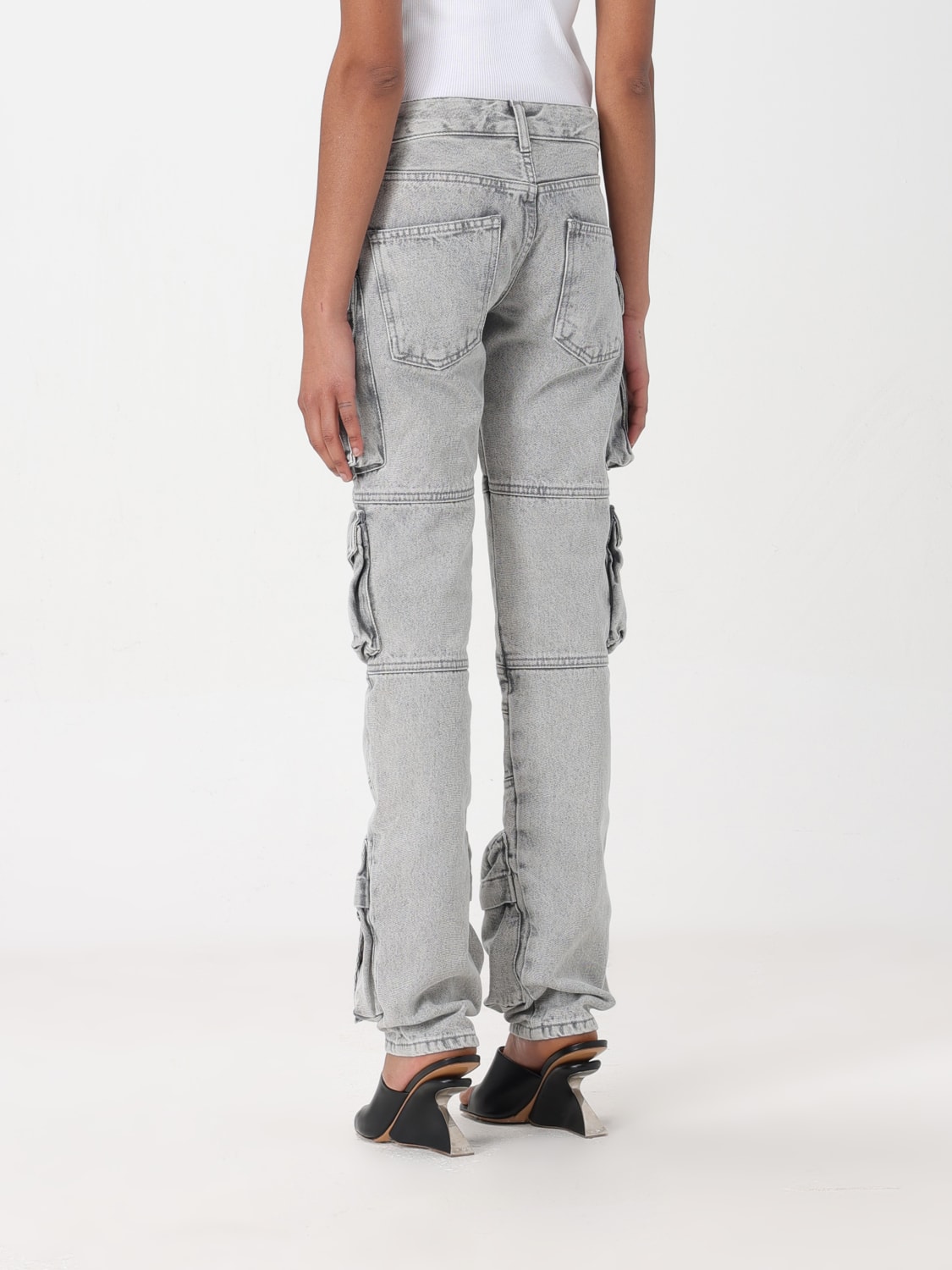 THE ATTICO JEANS: Jeans cargo The Attico in denim , Grigio - Img 3