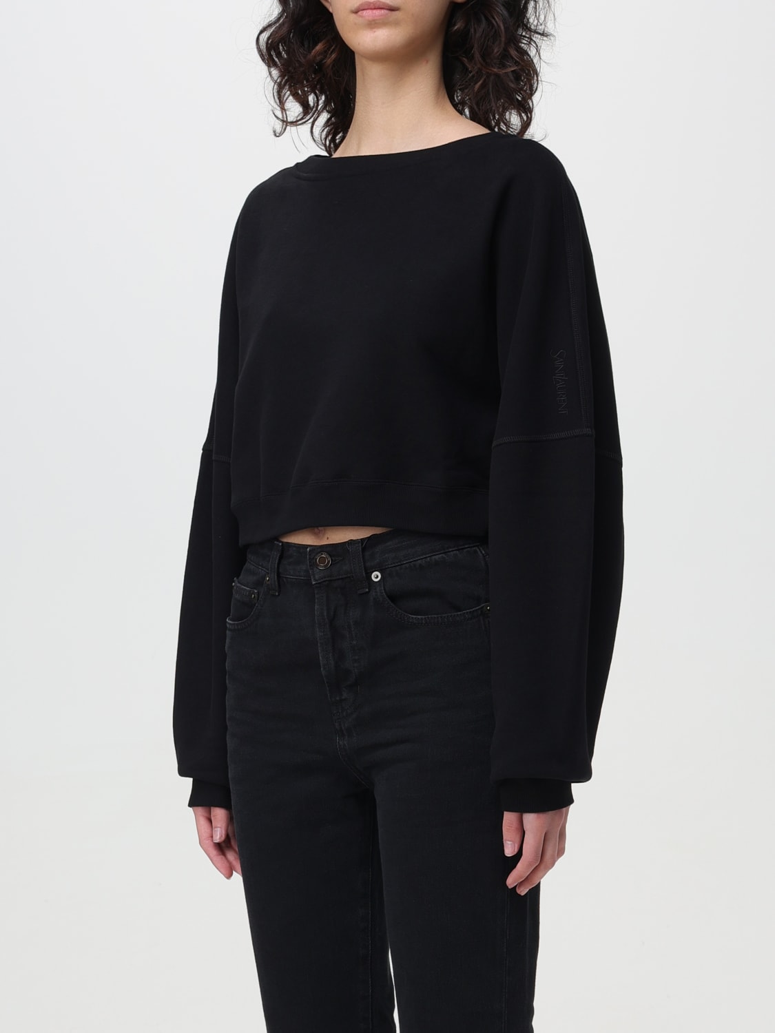 SAINT LAURENT SWEATSHIRT: Sweatshirt damen Saint Laurent, Schwarz - Img 4