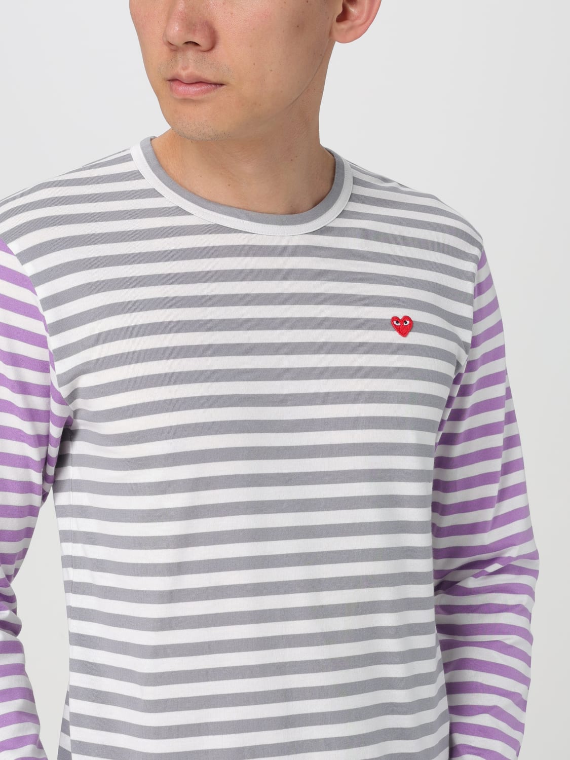 COMME DES GARCONS PLAY Polo shirt men Grey Comme Des Garcons Play t shirt AXT318051 online at GIGLIO.COM