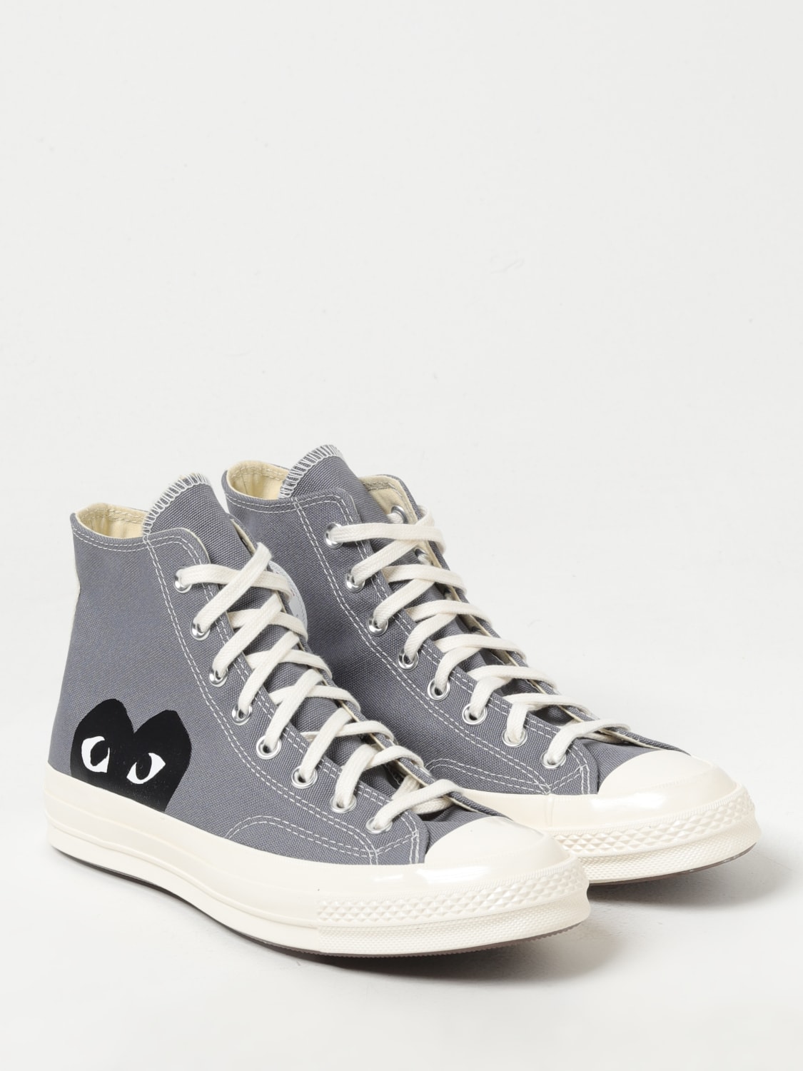 COMME DES GARÇONS PLAY X CONVERSE SNEAKERS: Sneakers Chuck 70 Comme Des Garçons Play x Converse in canvas, Grigio - Img 2