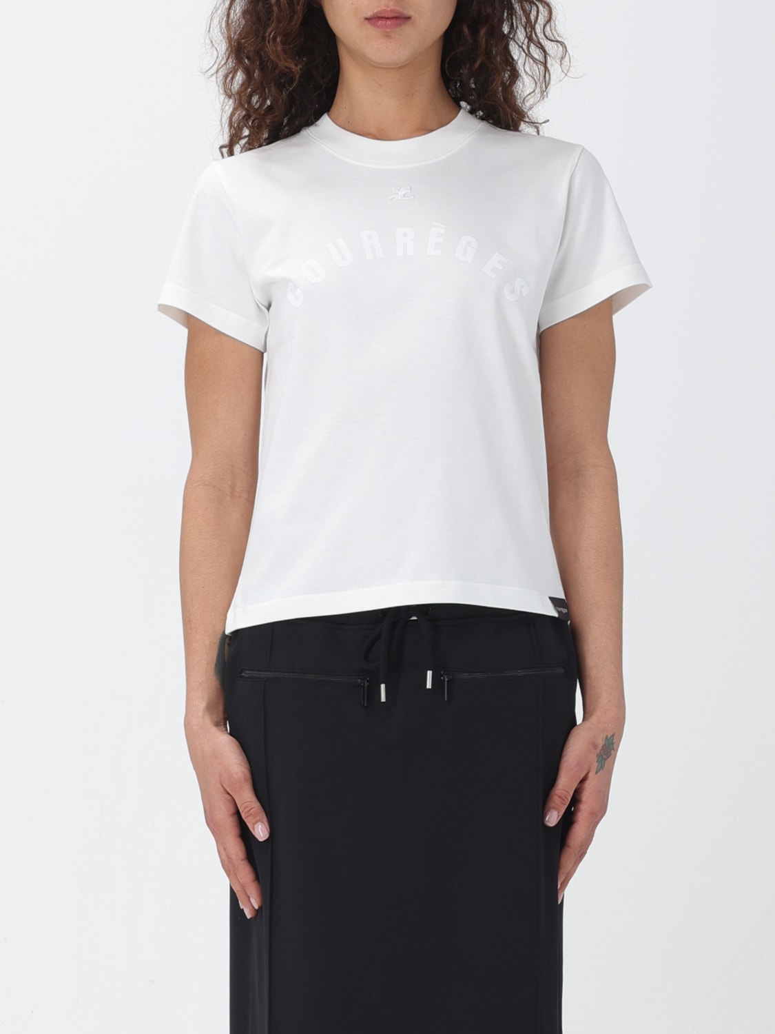 COURRÈGES T-SHIRT: T-shirt woman CourrÈges, White - Img 1