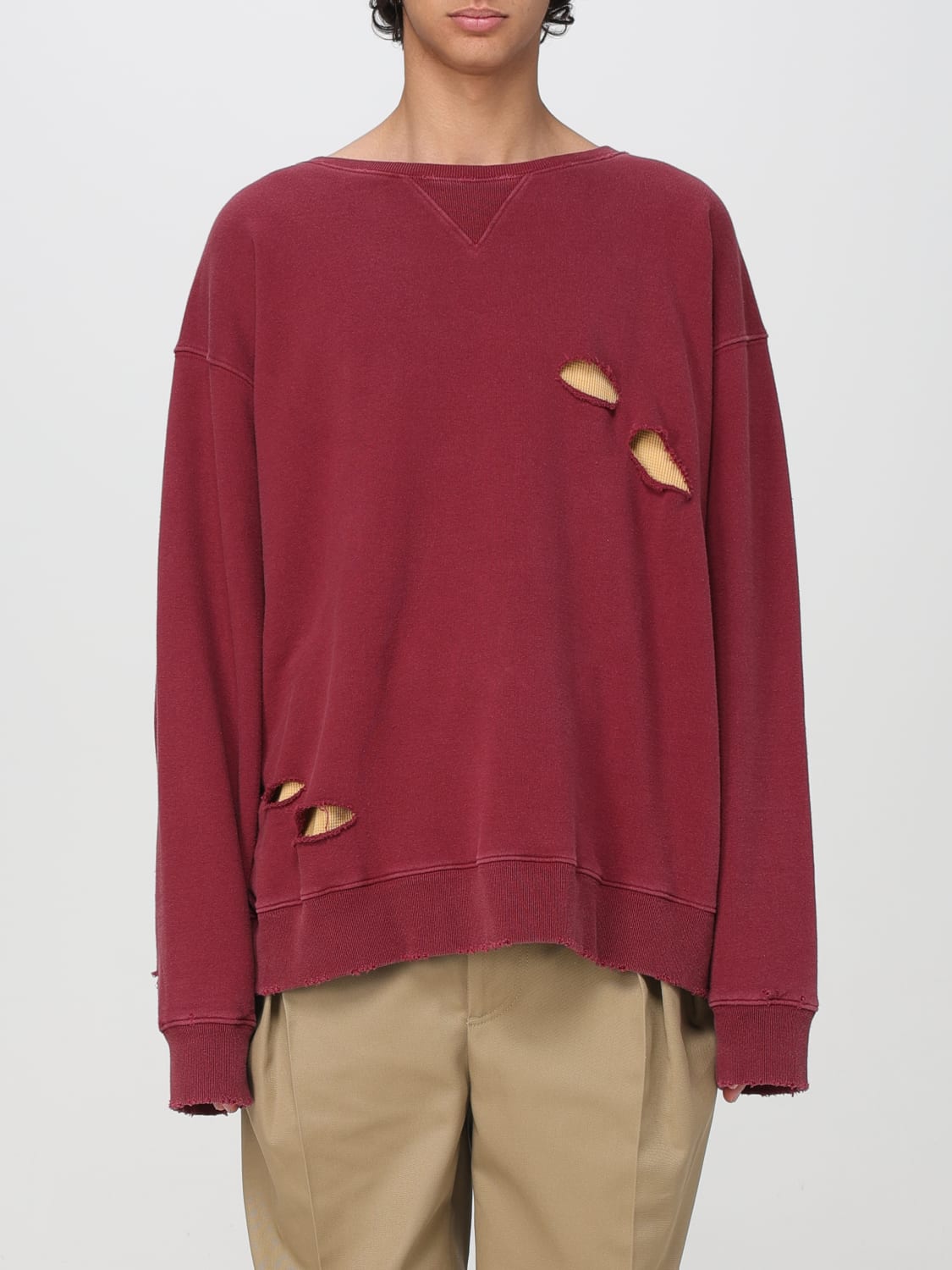 トップスその他 MAISON MARGIELA Men Sweatshirt Burgundy S50GU0221S25570 259 Maison Margiela Outlet: Sweatshirt men - Burgundy | Maison