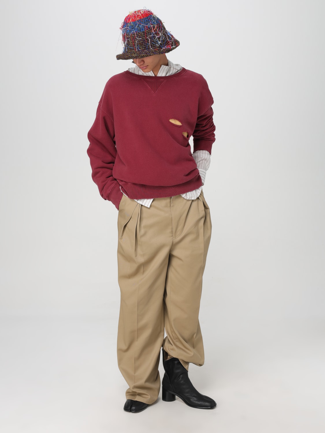 トップスその他 MAISON MARGIELA Men Sweatshirt Burgundy S50GU0221S25570 259 Maison Margiela Outlet: Sweatshirt men - Burgundy | Maison