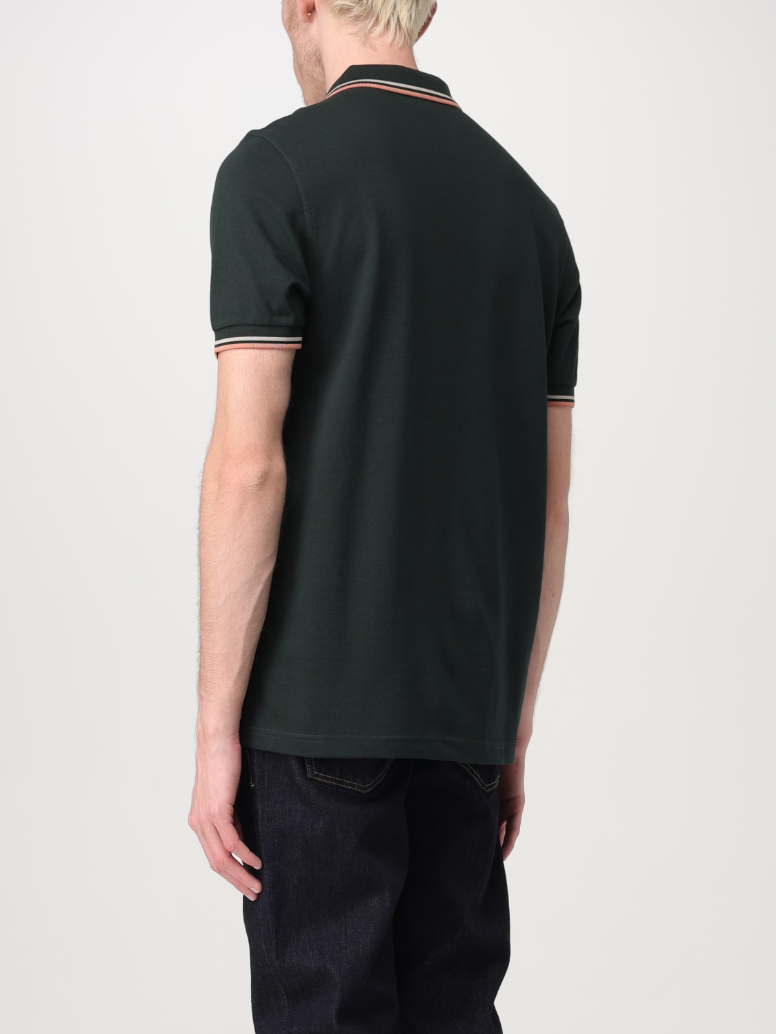FRED PERRY グリーン ポロシャツ M M3600 M3600 - Sport Green / Track Blue / Track Blue | The Fred