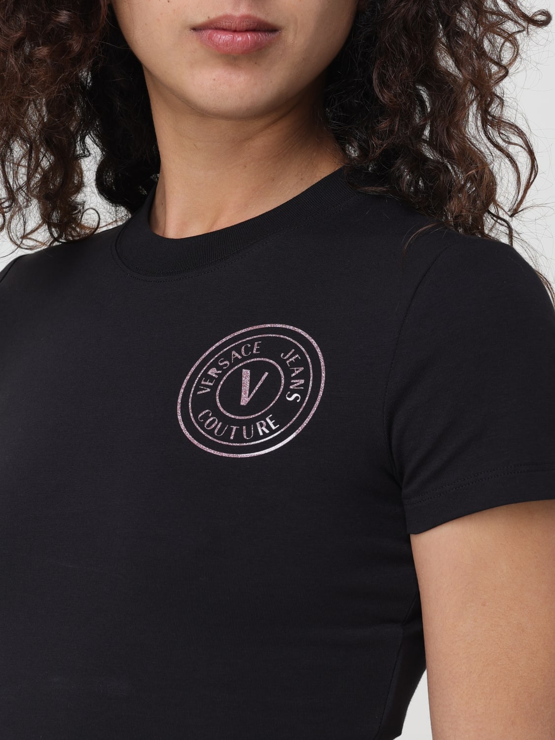 VERSACE JEANS COUTURE T-SHIRT: T-shirt woman Versace Jeans Couture, Black - Img 4