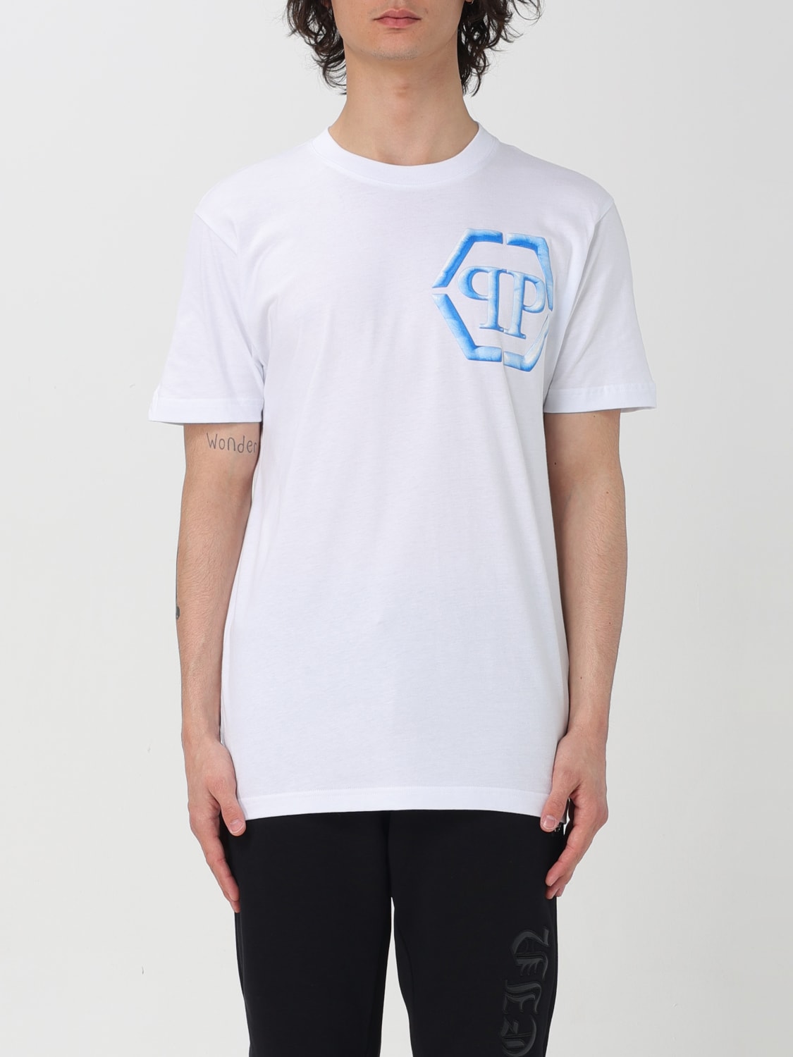 Philipp Plein Outlet T shirt men White Philipp Plein t shirt SADCMTK6787PJY002N online at GIGLIO.COM