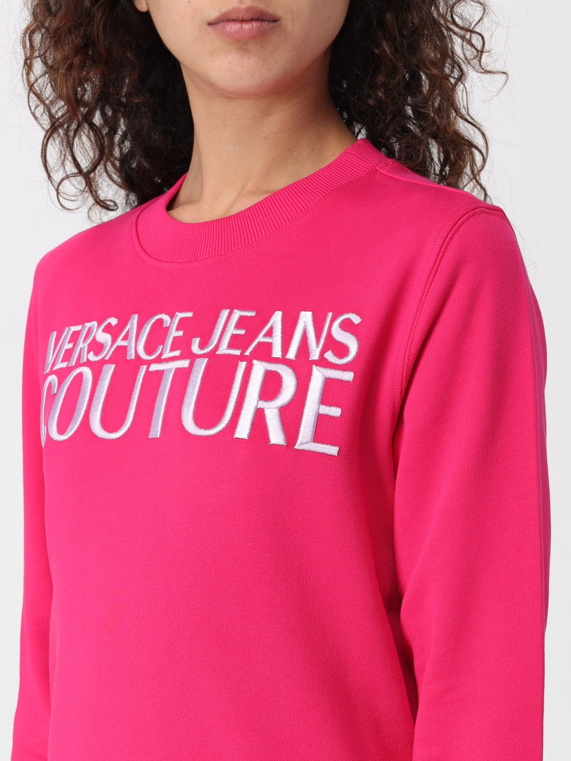 VERSACE JEANS COUTURE SWEATSHIRT: Sweatshirt woman Versace Jeans Couture, Pink - Img 3