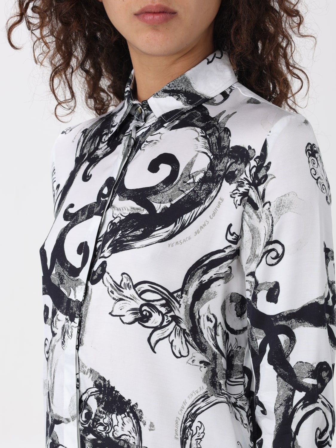 VERSACE JEANS COUTURE CAMICIA: Camicia Versace Jeans Couture in viscosa stampata , Bianco - Img 3